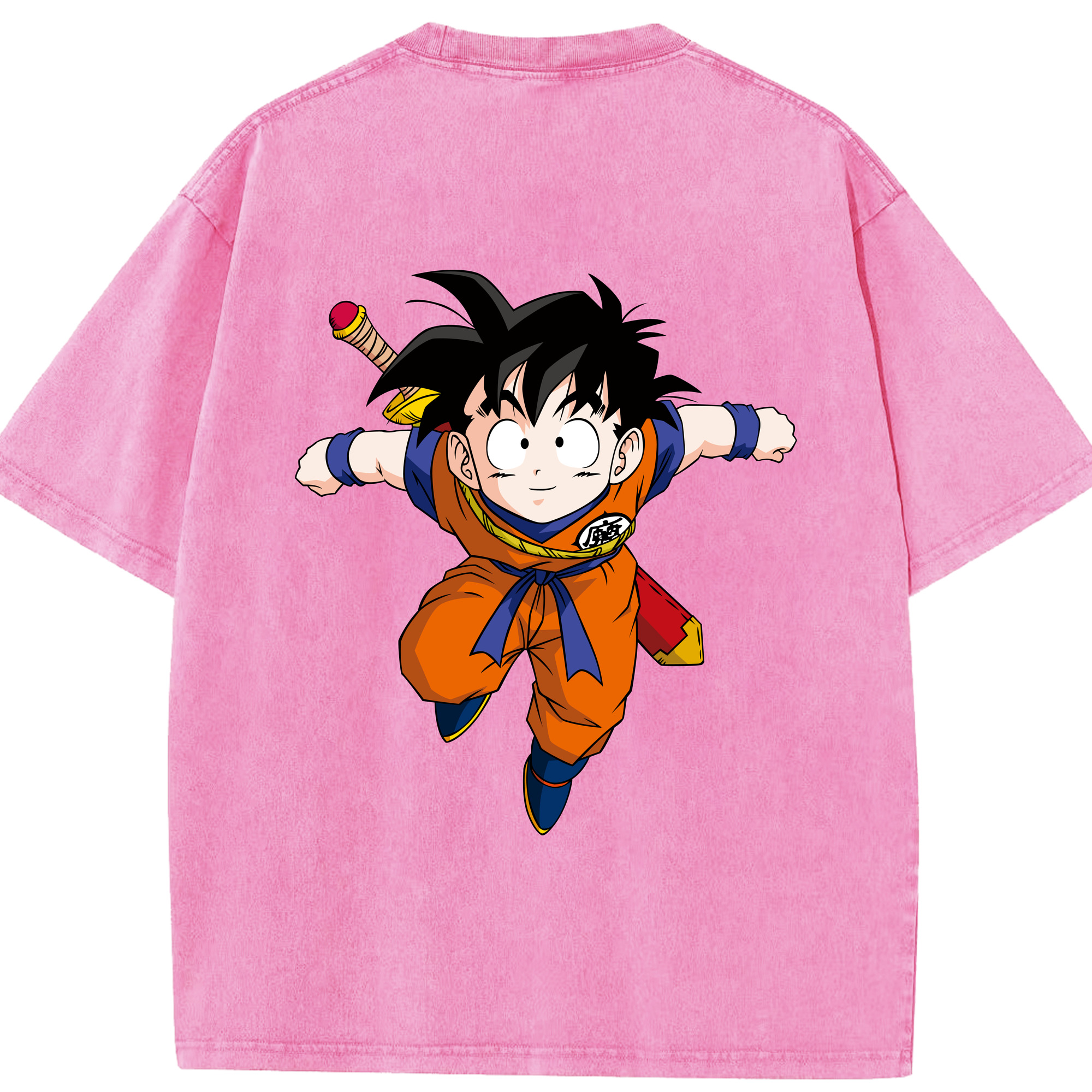 （画像用） ドラゴンボール 孫悟空（そん ごくう）Son Goku カカロット DRAGON BALL Kakarotto 綿100% ヴィンテージ風 半袖Tシャツ（背面プリント）
